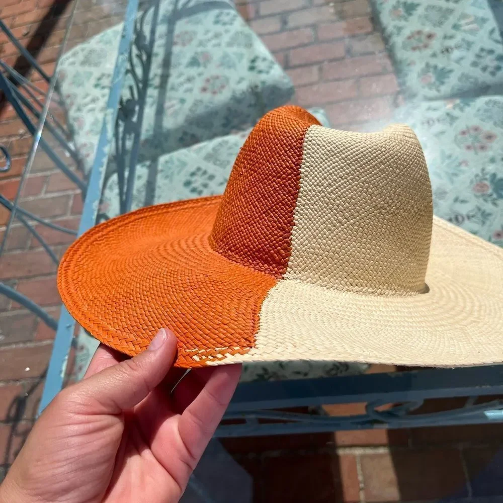 Artesano Two Toned Handmade Straw Hat NWT